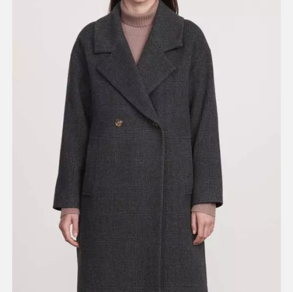 The Curated Charcoal Plaid London Coat XXL